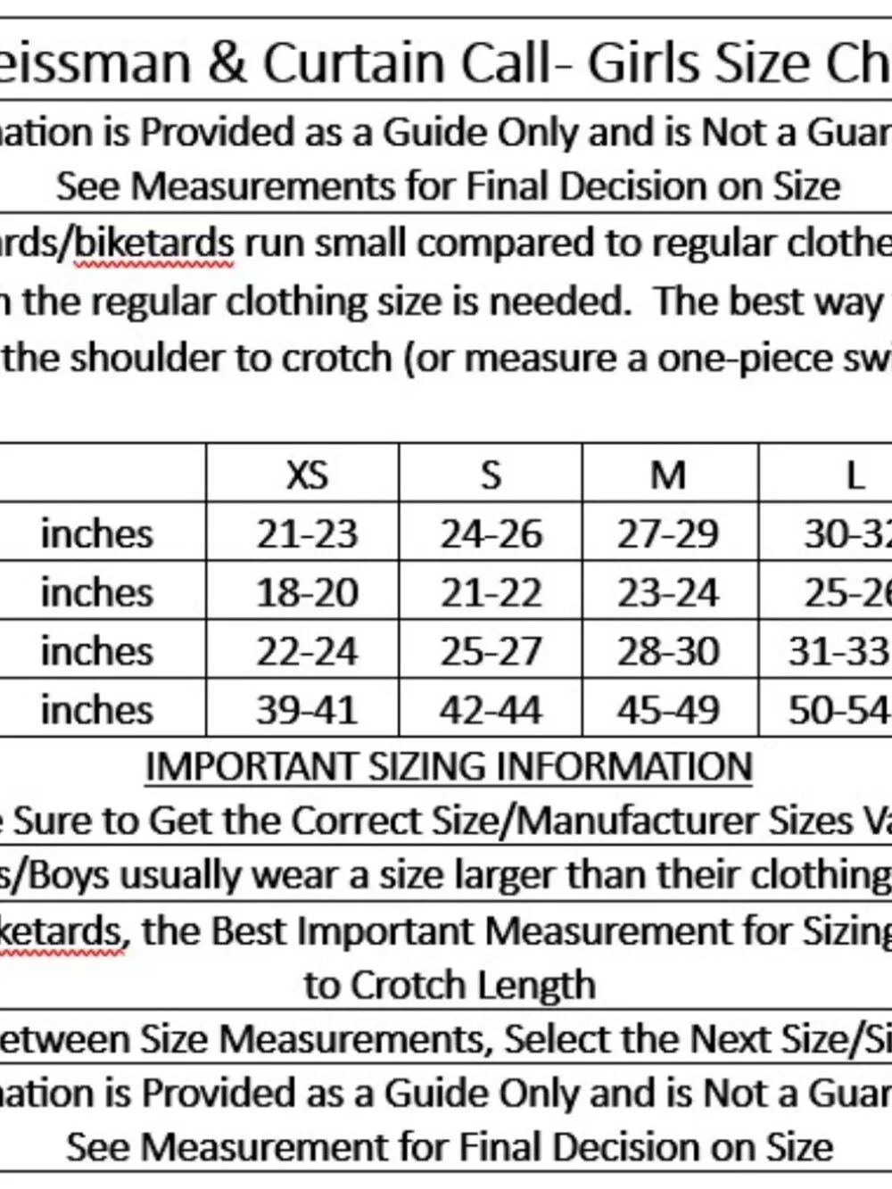 Girl S 5/6 - Weissman Curtain Call Leotard Front Lining Long Slv T3000 Black NIP